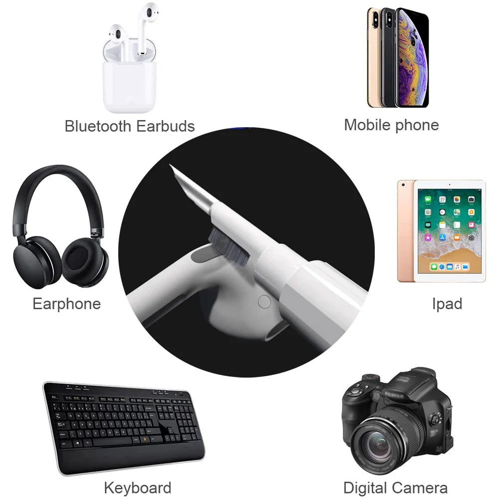 3-in-1 Earbud Cleaning Pen – Earphone & Charging Case Cleaner Brush for Wireless Earbuds and Headphones