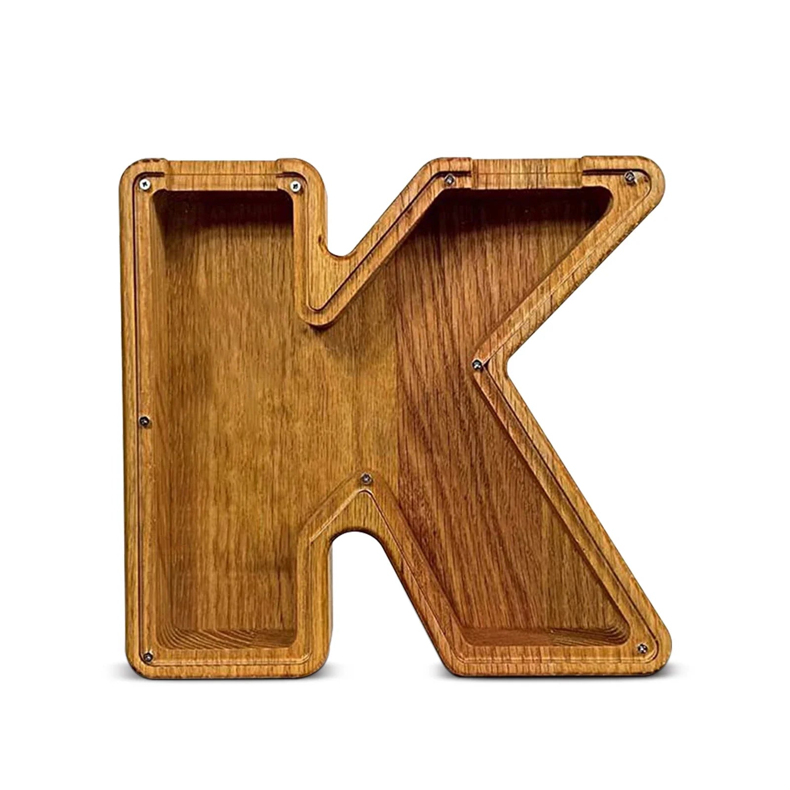 26-Letter Wooden Piggy Bank Alphabet Moneybox Coin Saving Box for Kids Desktop Home Decor