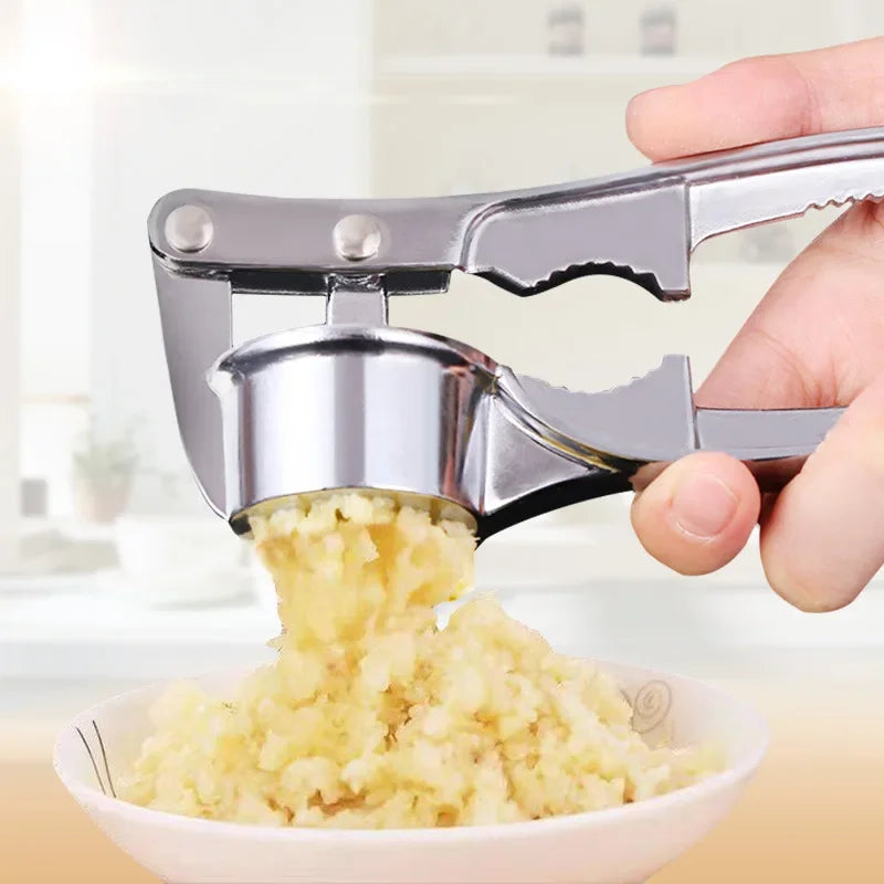 Stainless Steel Garlic Press Handheld Crusher & Mincer Garlic Squeezer
