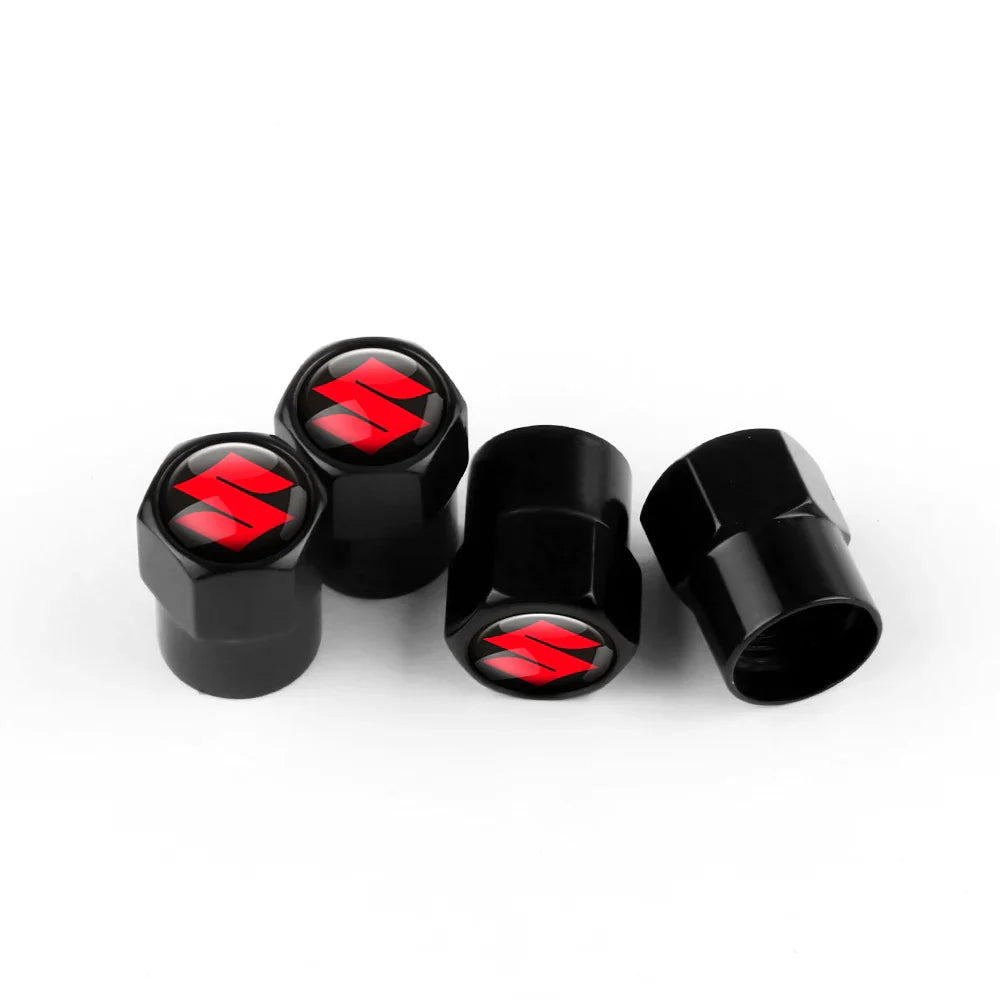 4-Pack Aluminum Tire Valve Stem Caps – Universal Metal Wheel Air Valve Covers