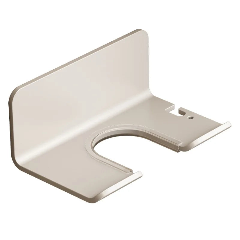 No-Drill Wall-Mounted Hair Dryer & Straightener Holder — Aluminum Bathroom Organizer Shelf