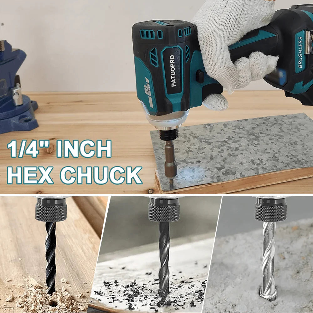 4-Speed Brushless Cordless Impact Driver — 1/4-Inch (6.35 mm) Hex, Rechargeable, 18V Lithium Compatible — Battery Not Included
