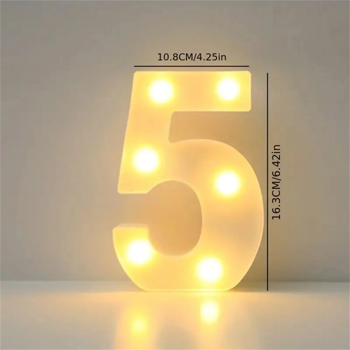 16cm (6.3 in) LED Marquee Letter & Number Light - Battery-Operated Night Lamp for Home, Wedding, Bar & Party Decor