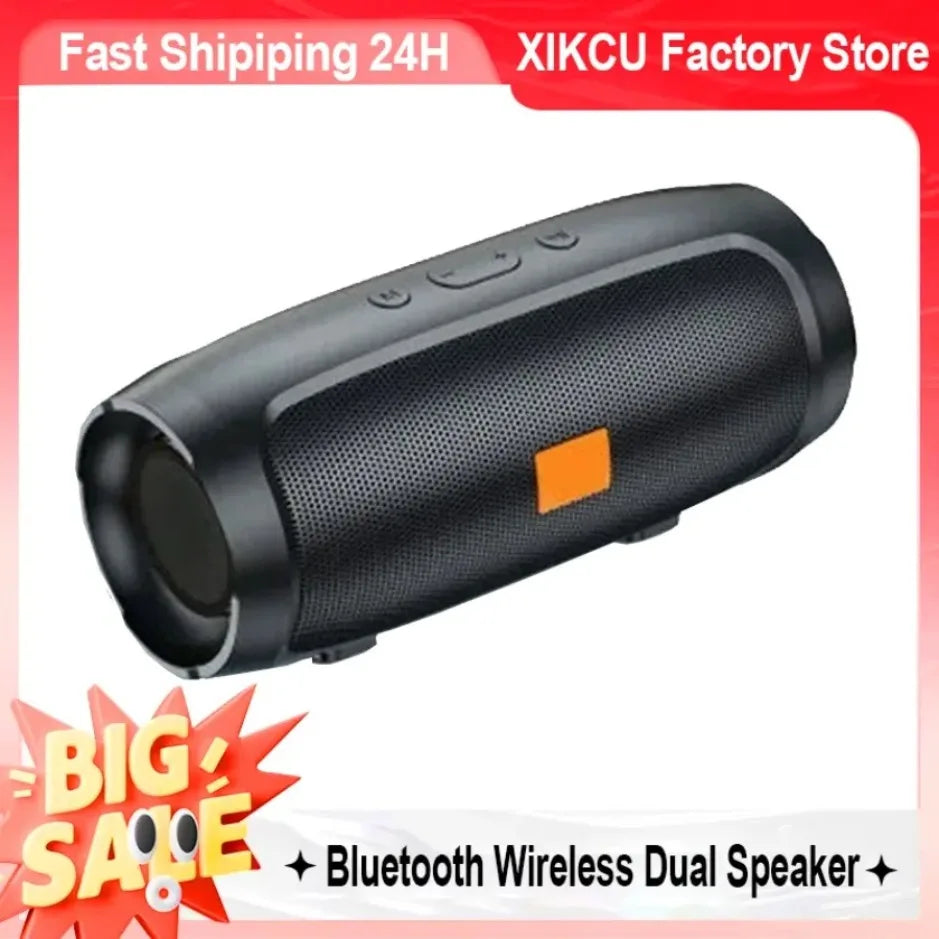 Portable Dual Bluetooth Speaker with Subwoofer, TF/USB Playback, FM Radio & TWS 360°