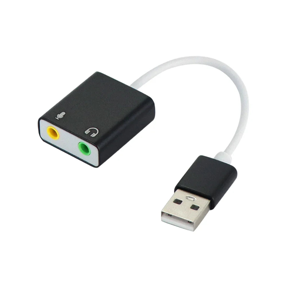 USB-C to 3.5mm Audio Adapter External USB Sound Card — Headphone & Mic Jack for Laptop MacBook Pro