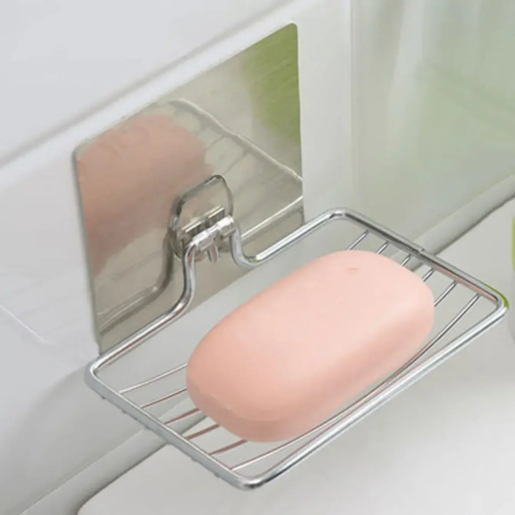 Wall-Mounted Stainless Steel Soap Rack – Drainage Soap Tray & Shelf for Bathroom & Kitchen