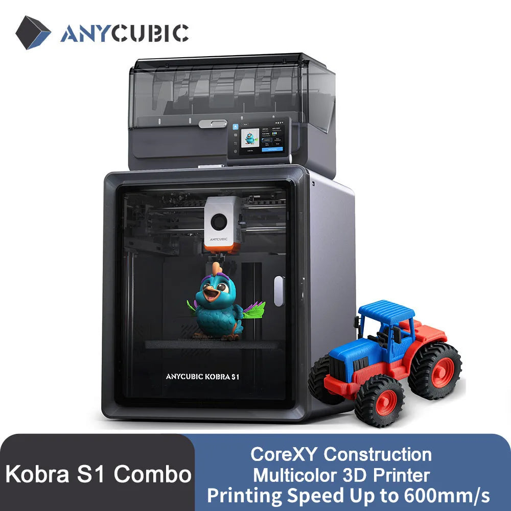Multi-Color CoreXY 3D Printer Combo - Up to 600 mm/s, 9.84 x 9.84 x 9.84 in (250 x 250 x 250 mm), 320°C Hotend, Ultra-Quiet