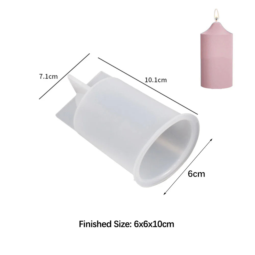 Cylinder Silicone Mold for 3D Scented Candle and Soap Making - DIY Resin, Wax & Plaster Crafts
