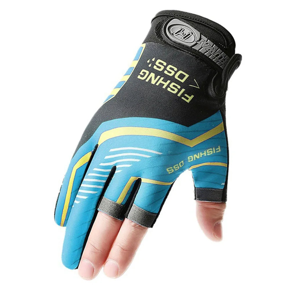 Half-Finger Fishing Gloves Fingerless Anti-Slip Outdoor Gloves for Anglers and Bikers