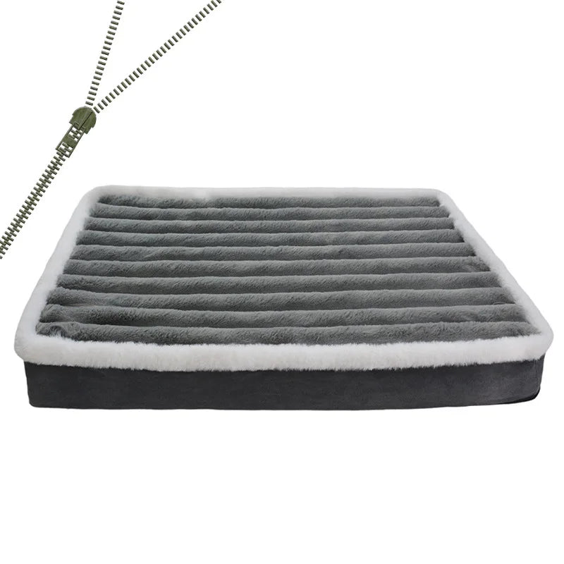 Washable Waterproof Dog Bed Mat with Removable Zipper Cover – Egg Crate Foam Pet Cushion for Large Dogs (M/L/XL/XXL, 19.7–47.2 in | 50–120 cm)