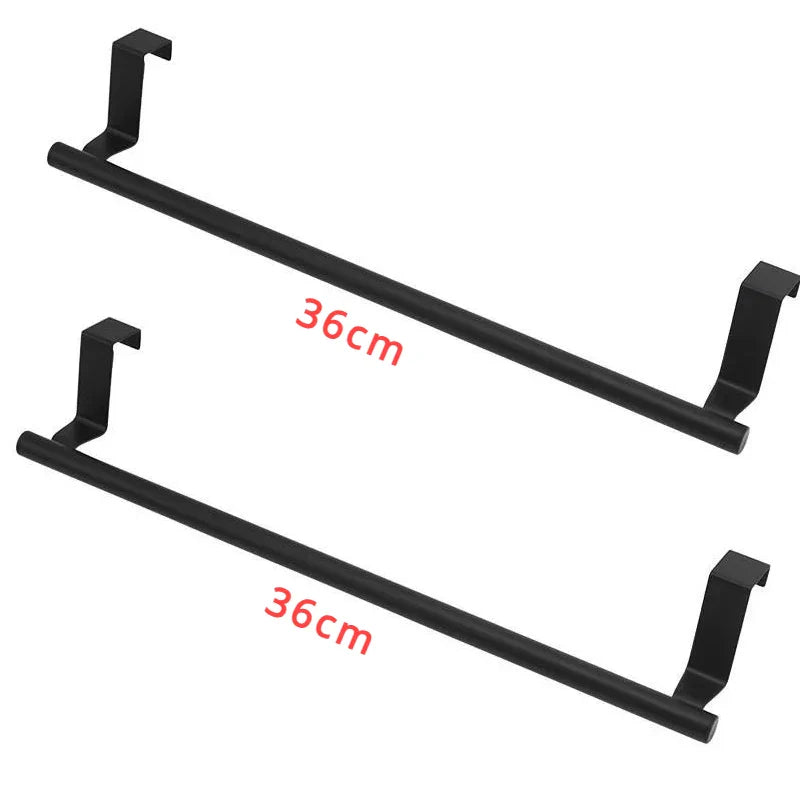 Stainless Steel Over-Cabinet Towel Bar - No-Drill Over-Door Towel Rack for Kitchen & Bathroom (9.4"/24 cm, 14.2"/36 cm)