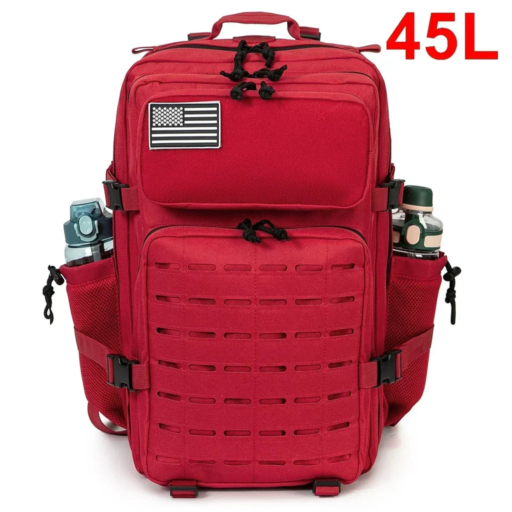 25L & 45L Tactical Backpack for Men & Women – Laser-Cut MOLLE Hiking Daypack, School & Gym Rucksack with Dual Bottle Holders