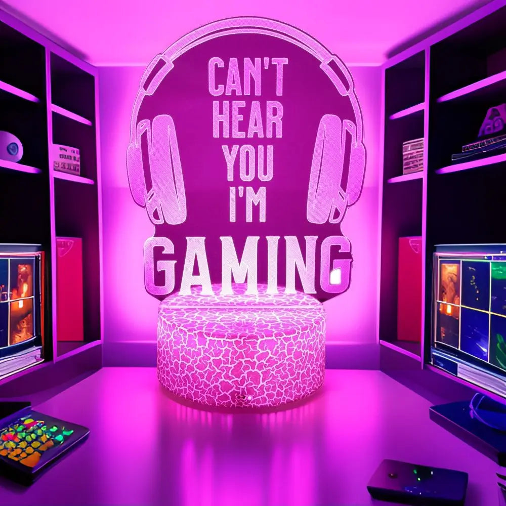 3D LED Neon Gamer Lamp - RGB Acrylic Night Light with Remote & Touch for Kids & Gaming Room