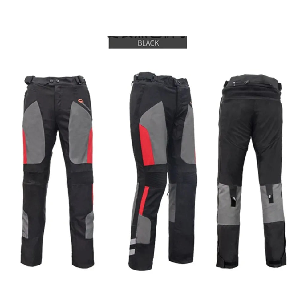 Men's Motorcycle Riding Pants – Breathable Summer & Insulated Winter Waterproof Motorbike Trousers with Removable Liner & Included Knee Pads