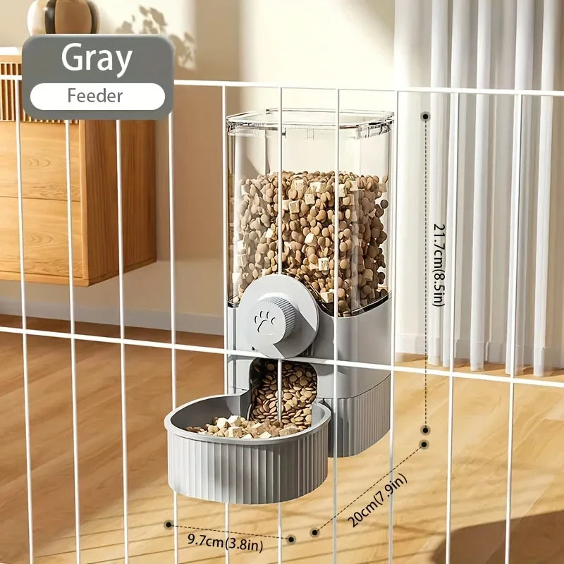 Automatic Hanging Gravity Pet Feeder & Water Dispenser with Container Bowl for Cage - Cat & Small Pets