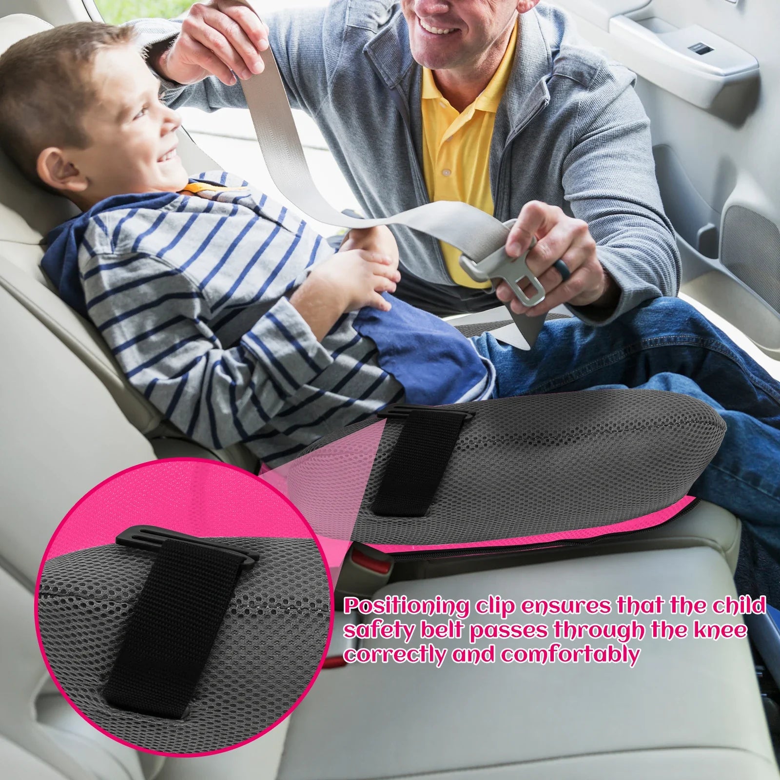 Inflatable Car Booster Seat for Kids – Portable PVC Travel Booster Cushion with Carry Bag, Universal