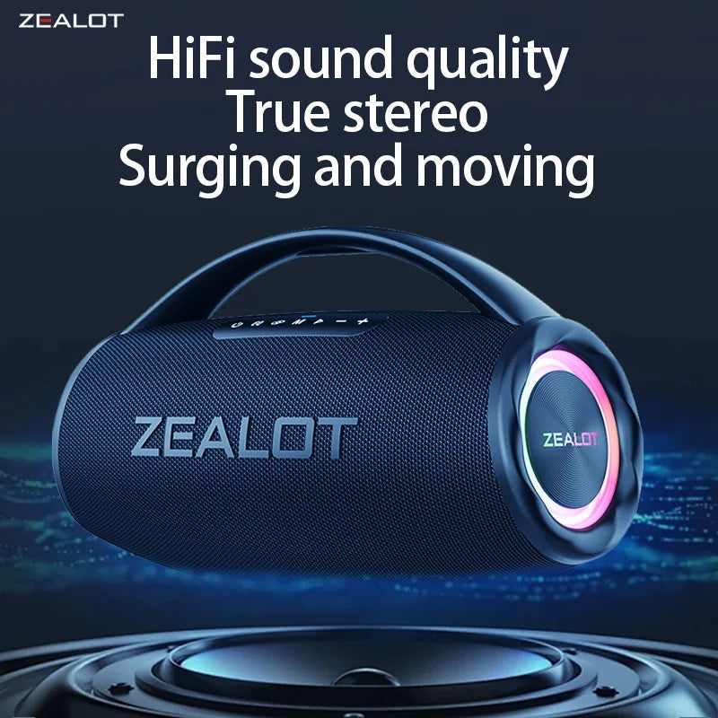 80W Portable Bluetooth Speaker 16000mAh Waterproof TWS Subwoofer with USB/TF/AUX and RGB Light