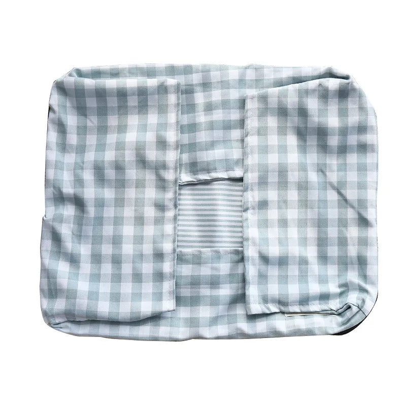 Striped Cotton Pet Bed Sofa for Cats & Small Dogs — Indoor Puppy Kennel (S/M) 50x40x20cm & 60x50x20cm (19.6x15.7x7.8 in & 23.6x19.6x7.8 in)