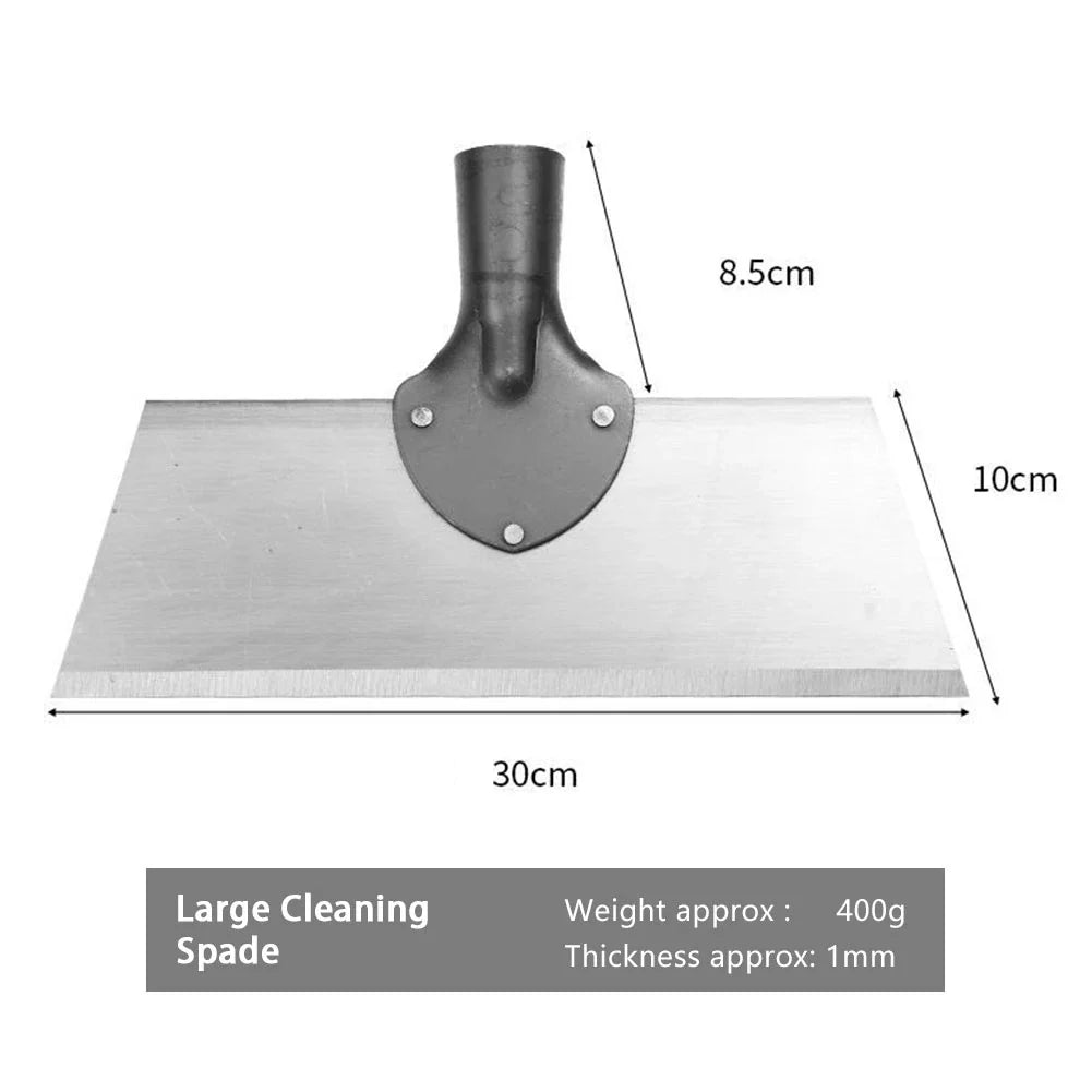 30cm (11.8in) Multifunctional Garden Shovel — Manganese Steel Weed, Deicing & Manure Scraper