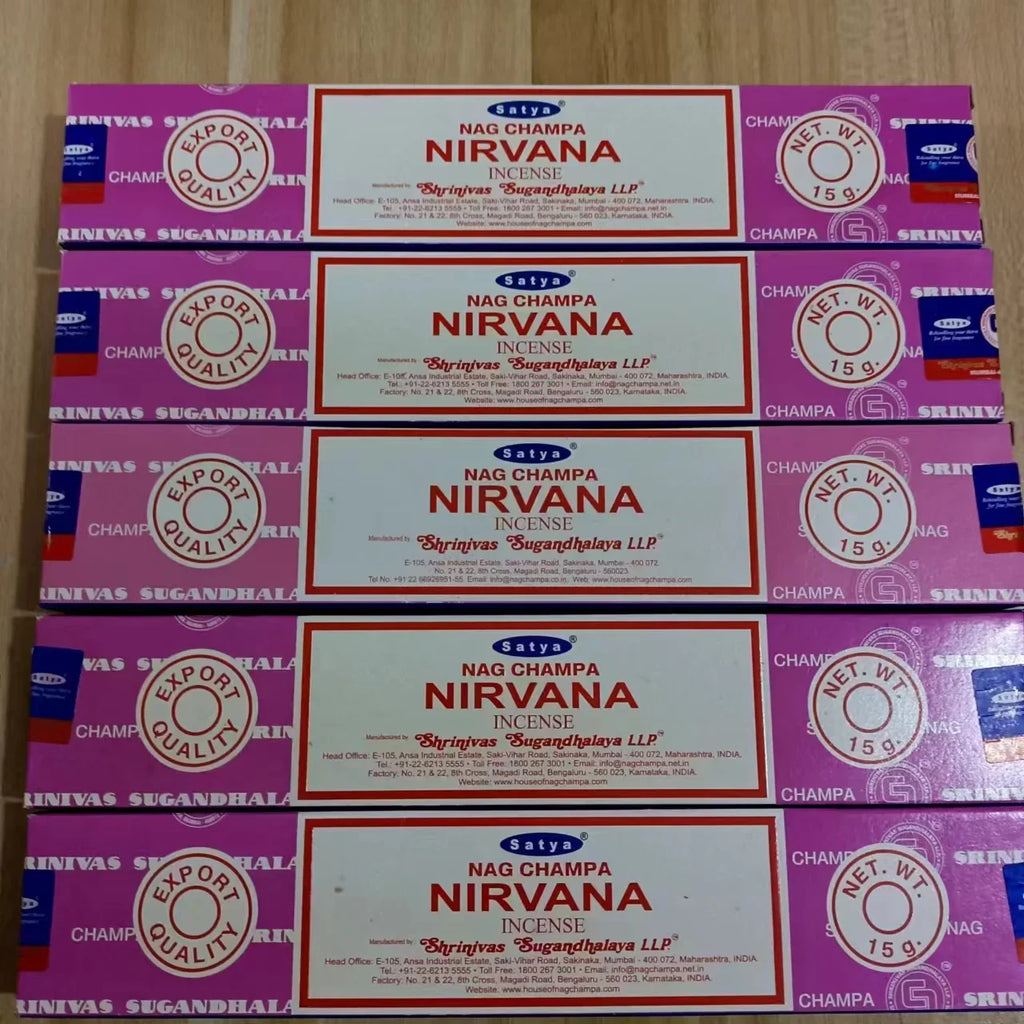 5-Box Nag Champa Incense Sticks — 50–60 Handmade Sticks (20 cm / 8 in) Sandalwood & White Sage Home Fragrance