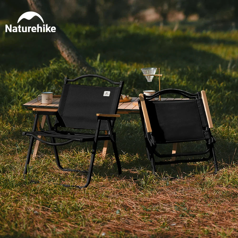 Portable Folding Kermit Camping Chair 45 x 54 x 67 cm (17.7 x 21.3 x 26.4 in) - Heavy-Duty Wood & Steel Travel Chair for Picnic, Fishing, Outdoor
