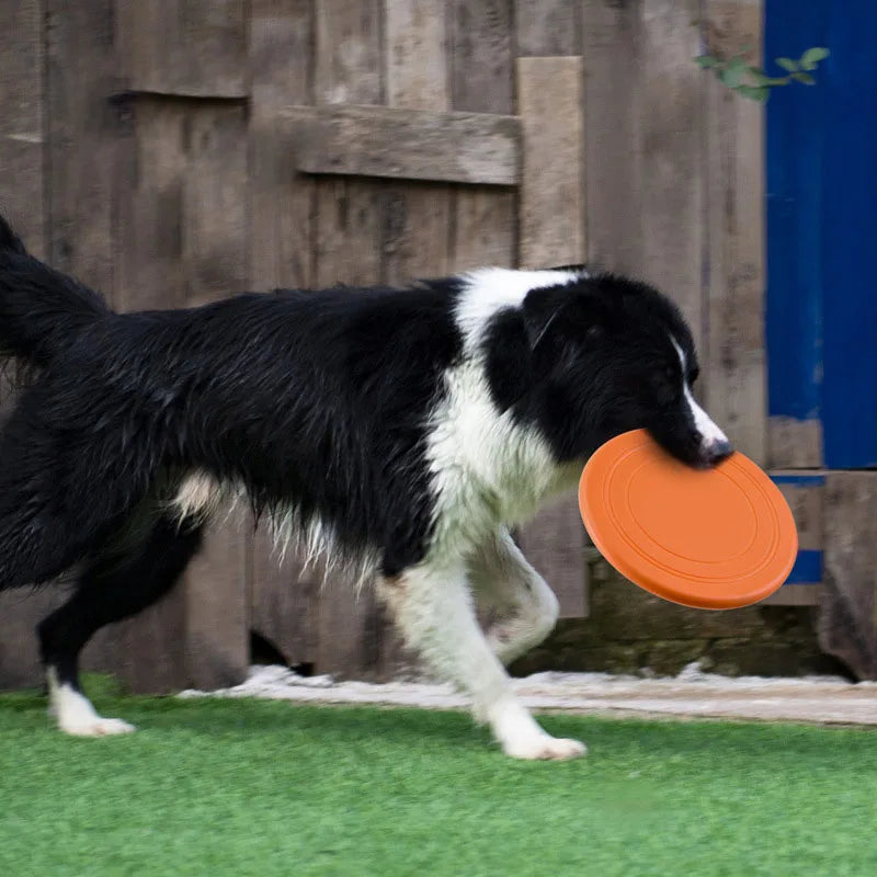 7-Color Silicone Flying Disc Dog & Cat Toy – 7" (17.8 cm) Chew-Resistant Interactive Toy for Puppy Training & Fetch