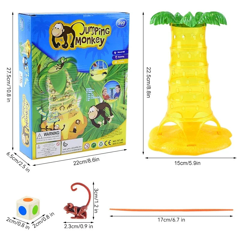 Tumbling Monkeys Family Tabletop Game - Roll & Rescue Climbing Monkeys, 2-4 Players, 30 Monkeys & Colored Sticks