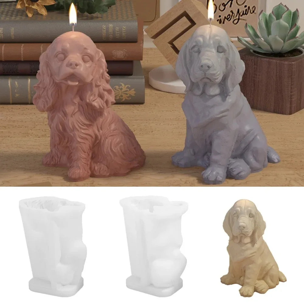 DIY Dog Silicone 3D Mold for Candles, Resin, Soap & Fondant — 3.0×2.2×2.2 in (7.5×5.5×5.5 cm)