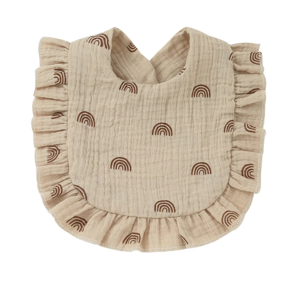 Baby Cotton U-Shaped Waterproof Bibs 28 x 30 cm (11 x 12 in) Cartoon Drool Saliva Scarf Burp Cloths, Unisex Feeding