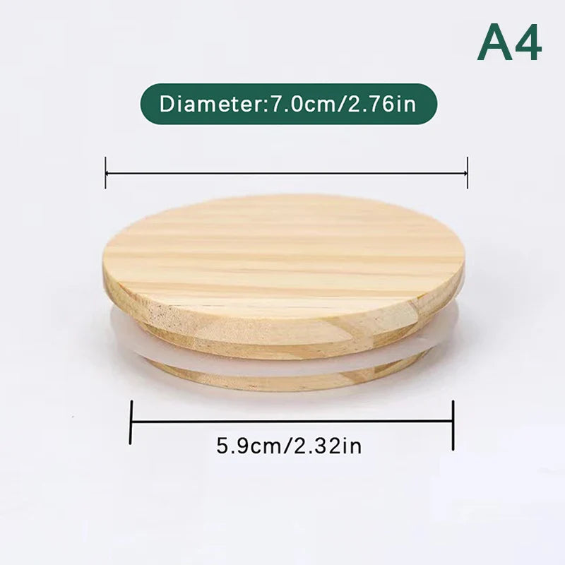 Handmade Pine Wood Jar Lid with Silicone Seal – Airtight Wooden Cover for Jars, Mugs & Candle Cups, Fits 52–130 mm (2.05–5.12 in)