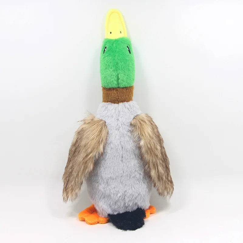 Plush Duck Squeaky Dog Toy with Chew Rope – Bite-Resistant Dental Cleaning Pet Toy