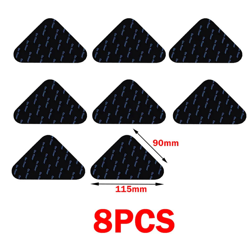 Non-Slip Rug Corner Pads - Reusable Washable PU Carpet Grippers Anti-Curling Adhesive for Rugs & Mats