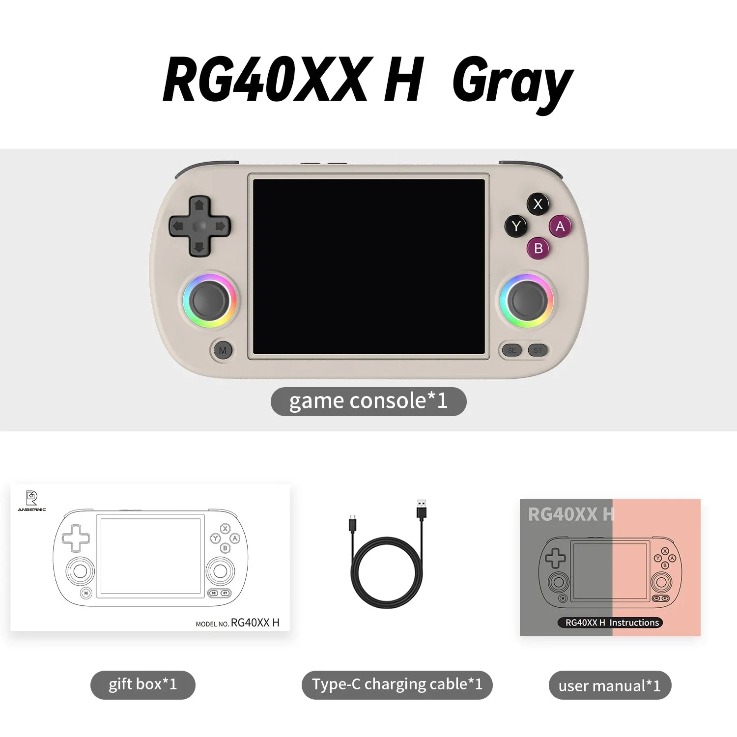 Handheld Retro Game Console - Linux 64‑bit, 4.0-inch (10.16 cm) IPS 640x480, RGB Joystick, HDMI Output, Wi‑Fi & Bluetooth, 64GB