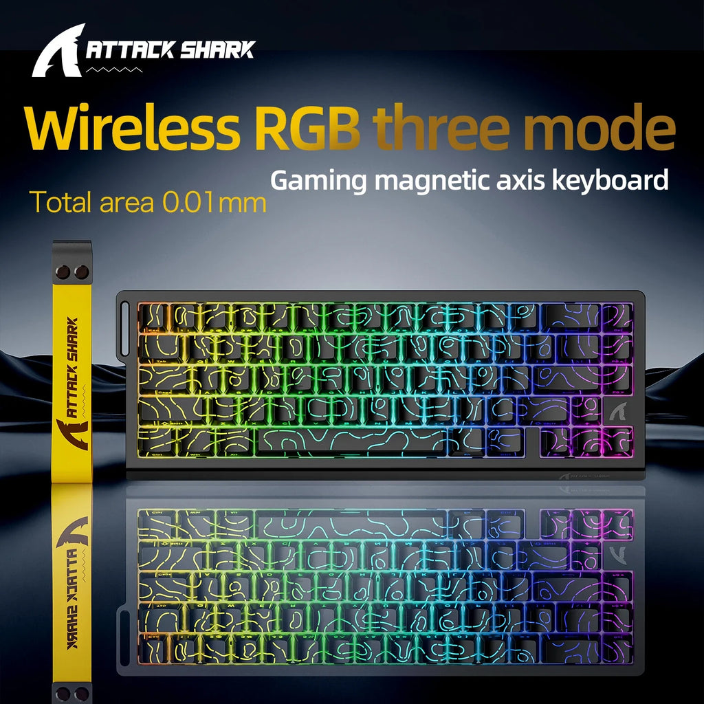 Magnetic Mechanical Gaming Keyboard 68-Key Compact Hot-Swap RGB Wired 8000Hz 0.125ms Response