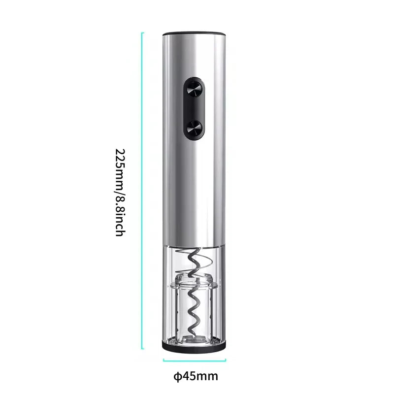 Automatic Electric Wine Bottle Opener 4-in-1 – Battery-Powered Corkscrew with Foil Cutter, Wine Pourer & Vacuum Stopper with Storage Base