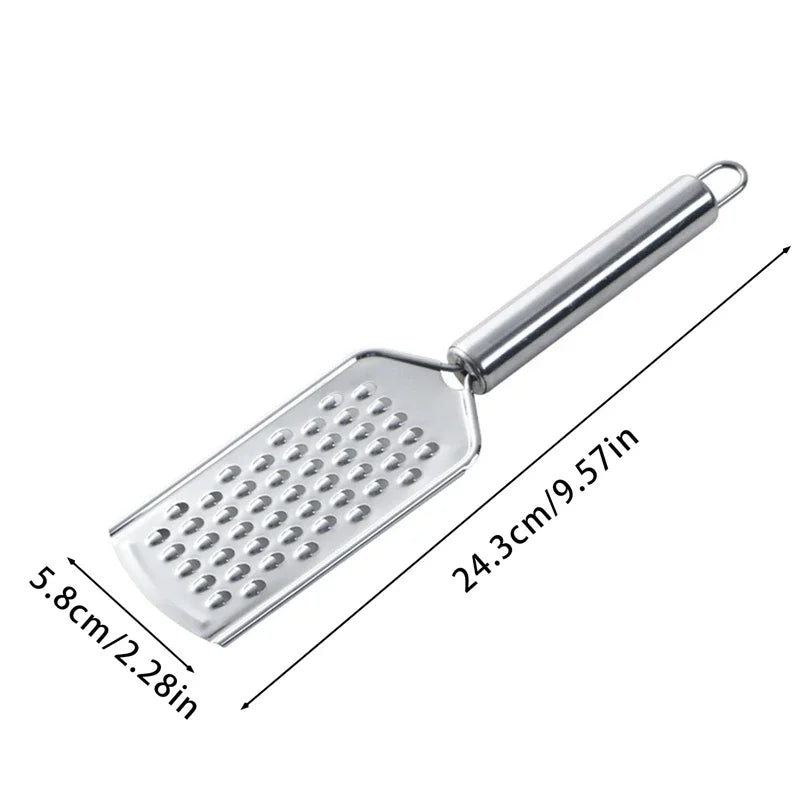 Stainless Steel 4-in-1 Cheese & Vegetable Grater — Handheld Ginger Slicer, Potato and Lemon Zester