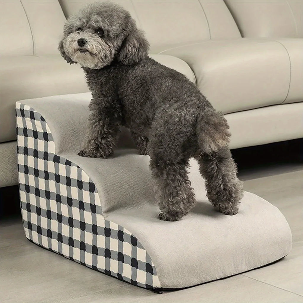 High-Density Foam Pet Steps 2 or 3-Step Non-Slip Dog & Cat Stairs for Older Pets Sofa Bed Ladder for Joint Pain