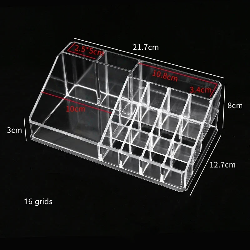 Clear Acrylic Makeup Brush Organizer – Transparent Cosmetic Holder for Lipstick, Brushes & Makeup Tools