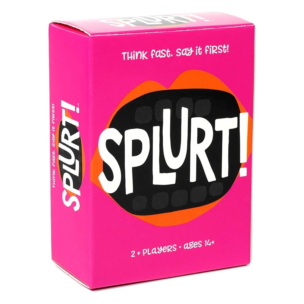Splurt Think Fast Say It First Party Card Game – Portable Travel Pink Party Game for Family and Friends, Birthday Gift