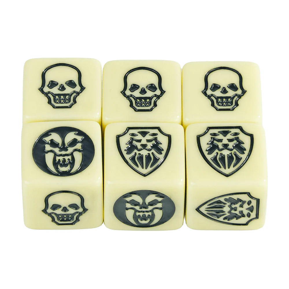 6-Pack 16mm D6 Game Dice - Transparent, Opaque & Marble Colors for Board Games & Tabletop RPGs