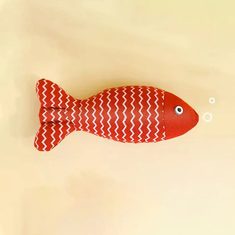 Catnip Fish Toy – Interactive Plush Fish Cat Scratcher & Mint Fidget Toy for Cats & Kittens