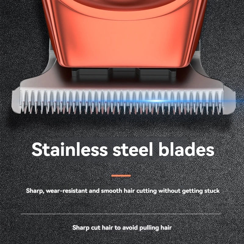 Rechargeable Cordless Hair Trimmer – Stainless Steel Blades, Wet/Dry Electric Trimmer for Hair, Beard, Bikini & Eyebrows