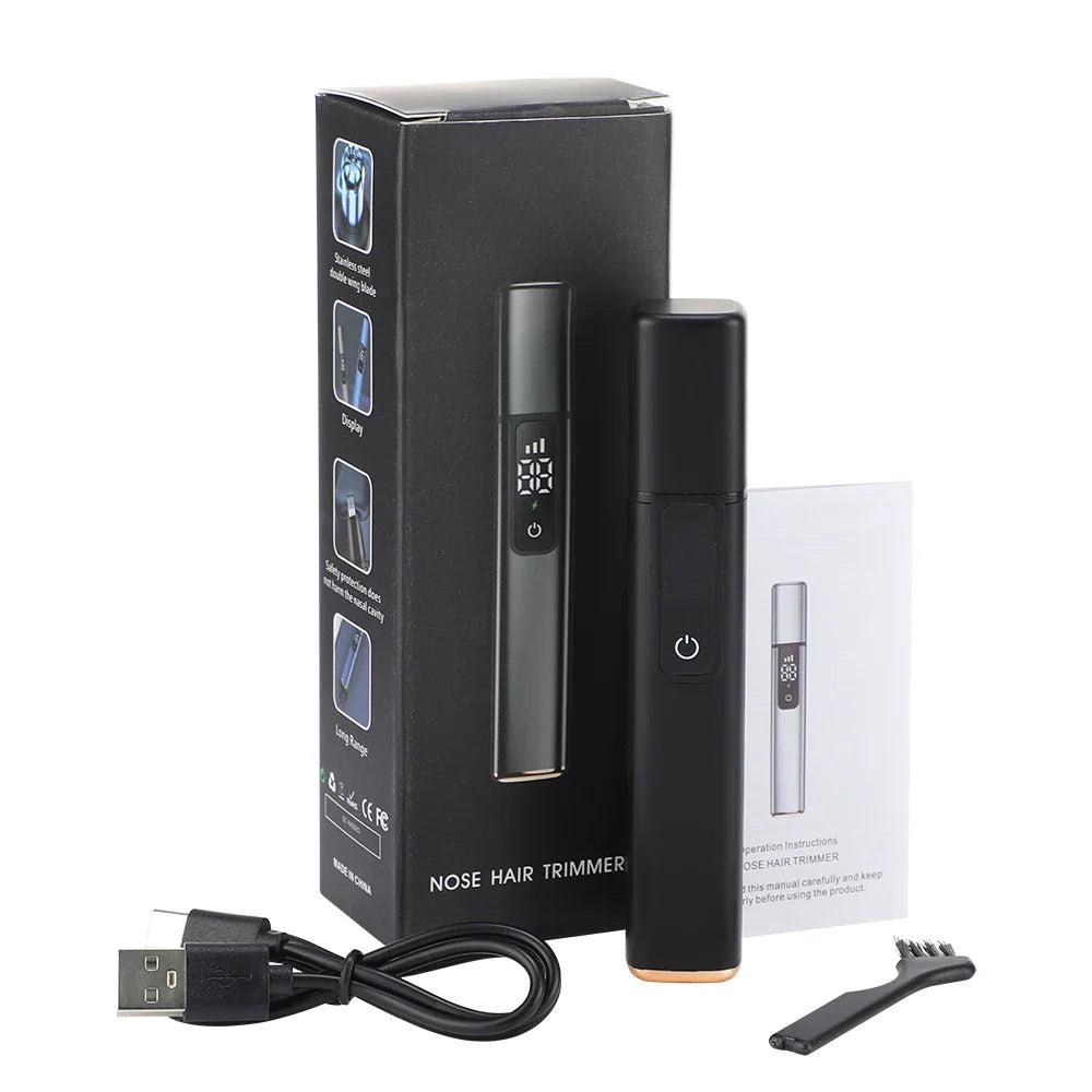 Rechargeable Electric Nose & Ear Hair Trimmer – USB-C Portable Waterproof Painless Groomer for Men & Women