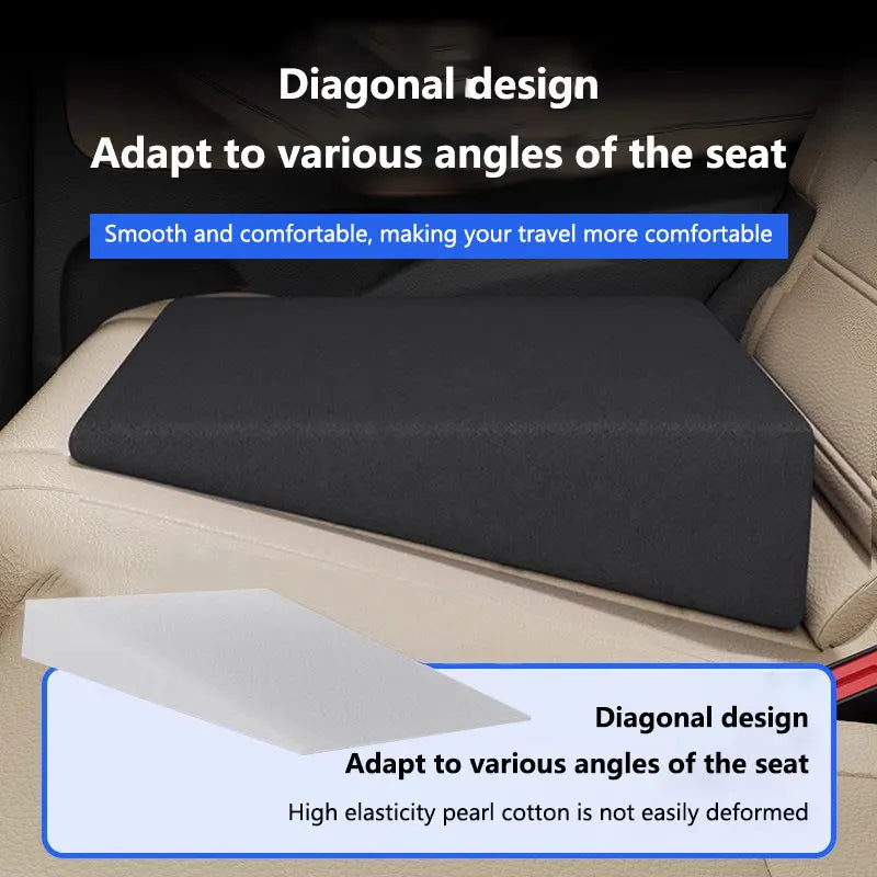 Memory Foam Car Seat Leveling Pad – Seat Leveler Cushion for Flat Rear Seat, Height Boost & Fatigue Relief (Black)