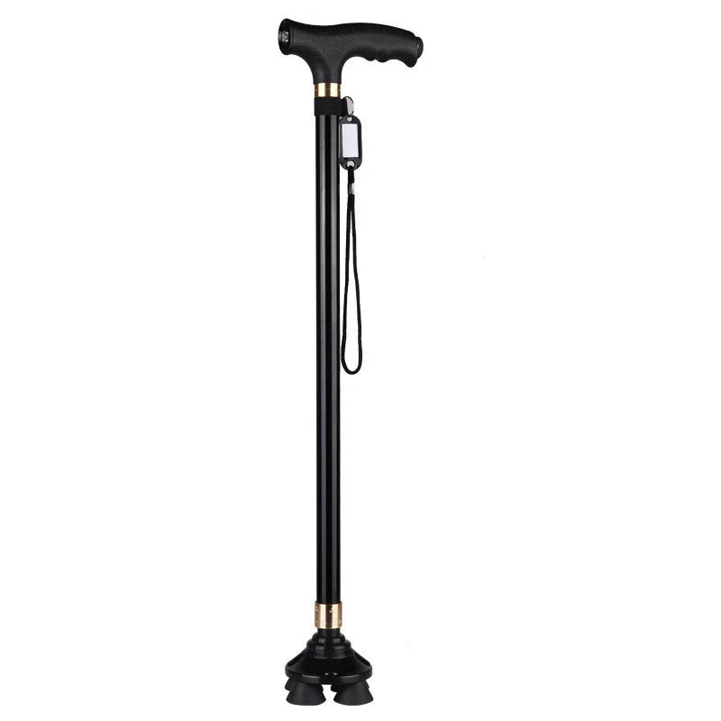Adjustable Aluminum Walking Cane with LED Light, Non-Slip T-Handle Retractable Senior Walking Stick 28–37 in (72–94 cm)