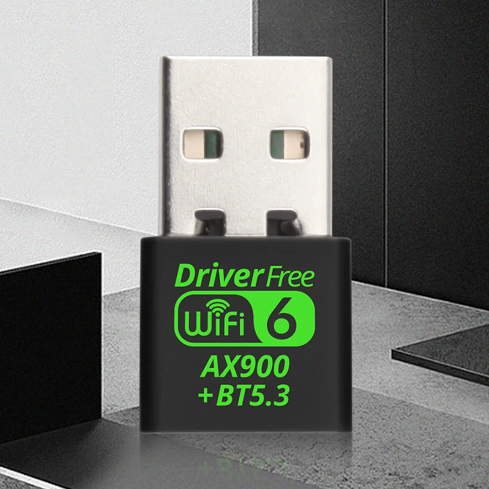 USB WiFi 6 & Bluetooth 5.3 Adapter, Dual-Band 2.4/5.8GHz Mini USB Dongle, Driver-Free