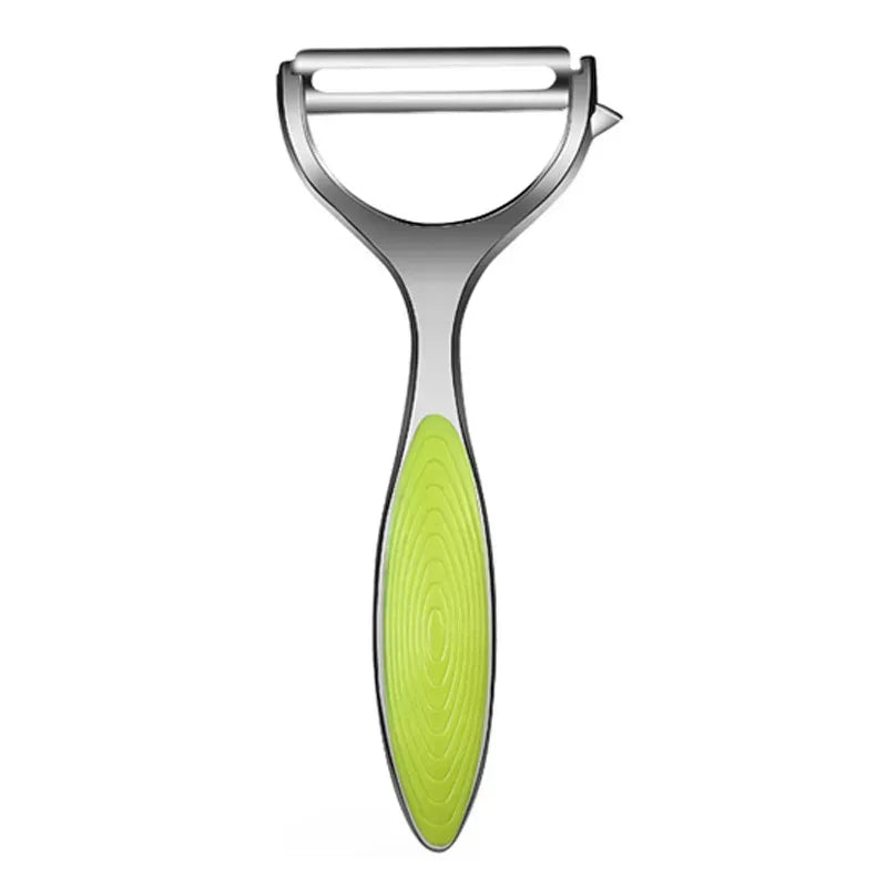 Stainless Steel Multi-Purpose Vegetable Peeler & Grater - Serrated & Flat Blades for Potatoes, Melons, Fruits