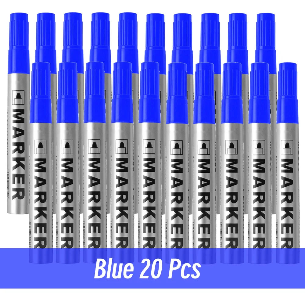 Waterproof Black Permanent Paint Marker - Quick-Dry Oil-Based Pen for Tires, Metal & Glass