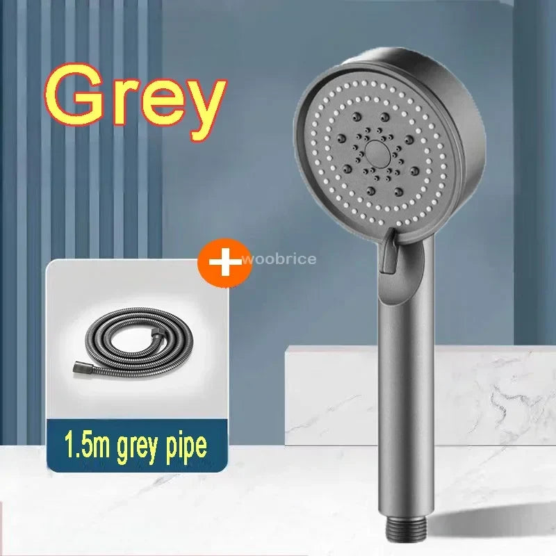 5-Mode High Pressure Handheld Shower Head — Water-Saving G1/2 Universal Silicone Nozzles