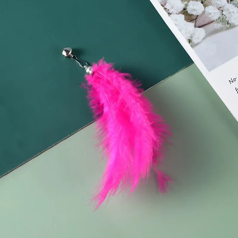 Interactive Cat Feather Toy Refill Kit – Feather Birds, Faux Worm & Foam Ball with Bell for Kittens